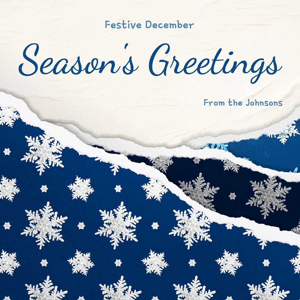 Season's Greetings Instagram post template, editable text