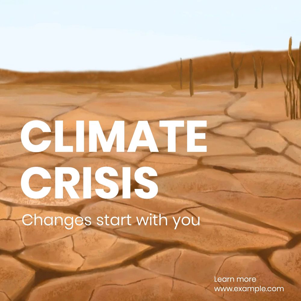 Climate crisis Instagram post template, editable text