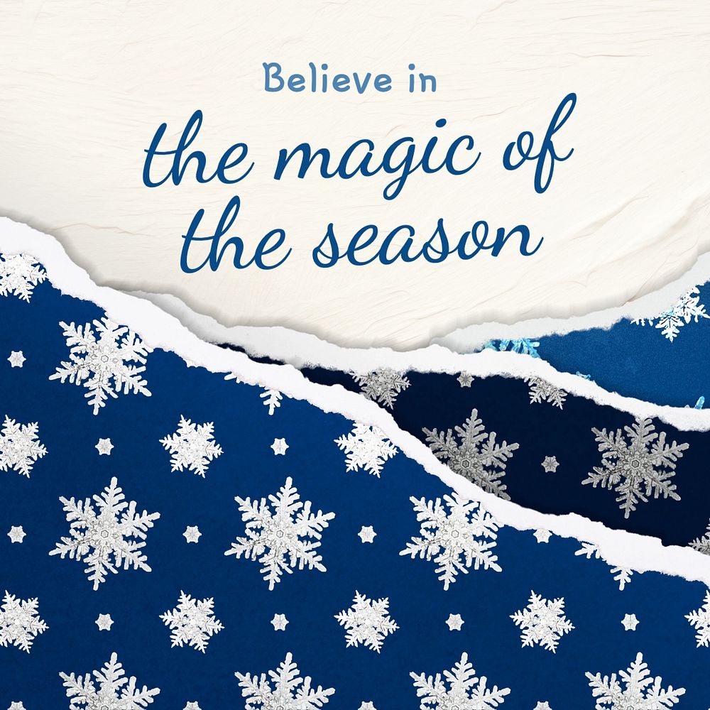 Magic & season quote Instagram post template, editable text