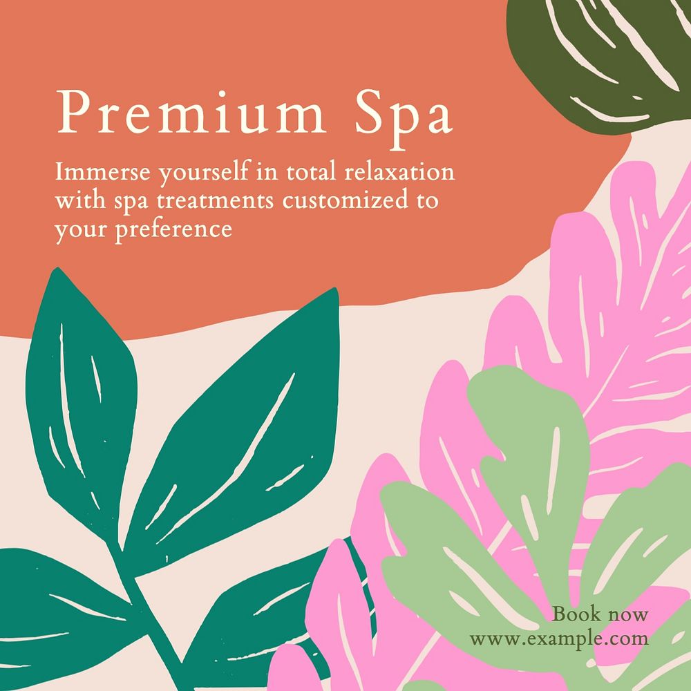 Premium spa Facebook post template, editable design