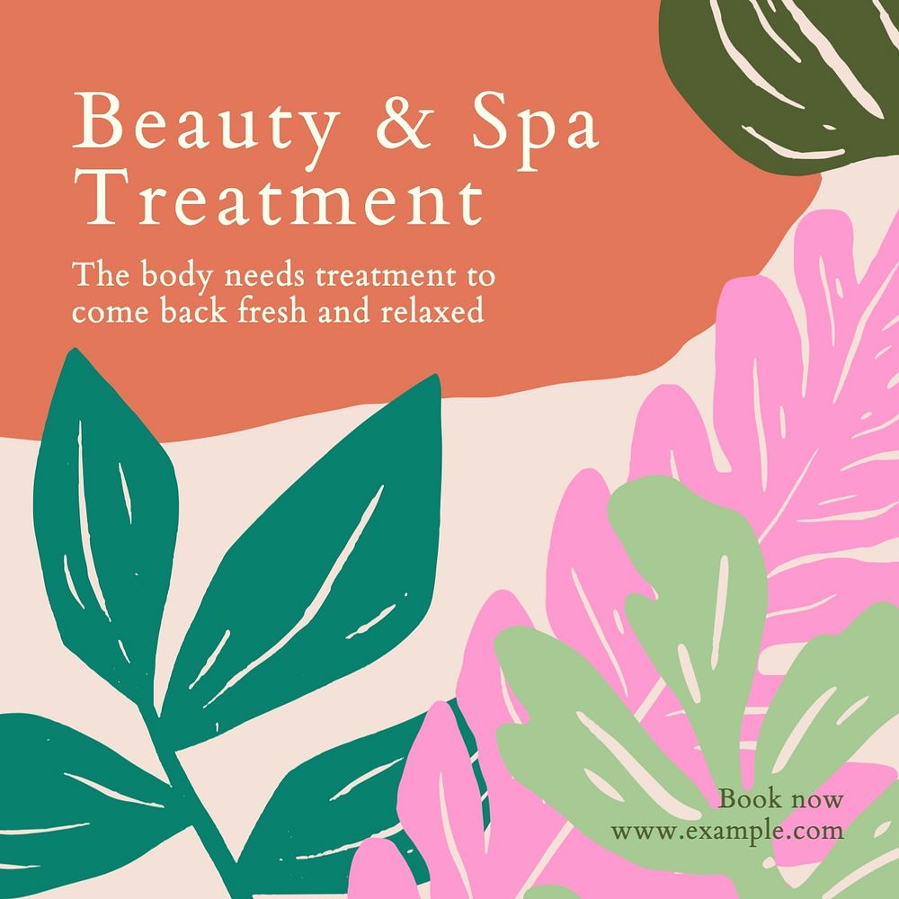 Beauty treatment Facebook post template, editable design