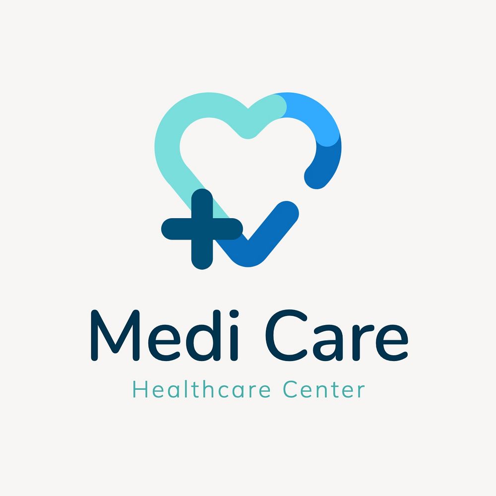 Healthcare center logo template, editable design