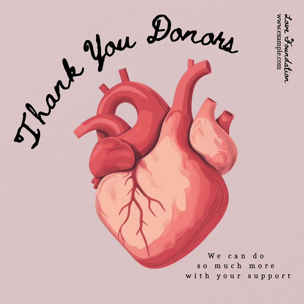 Thanks donors post template, editable social media design