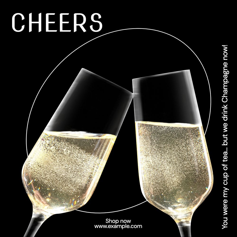 Bottle of Bubbles Instagram post template, editable text