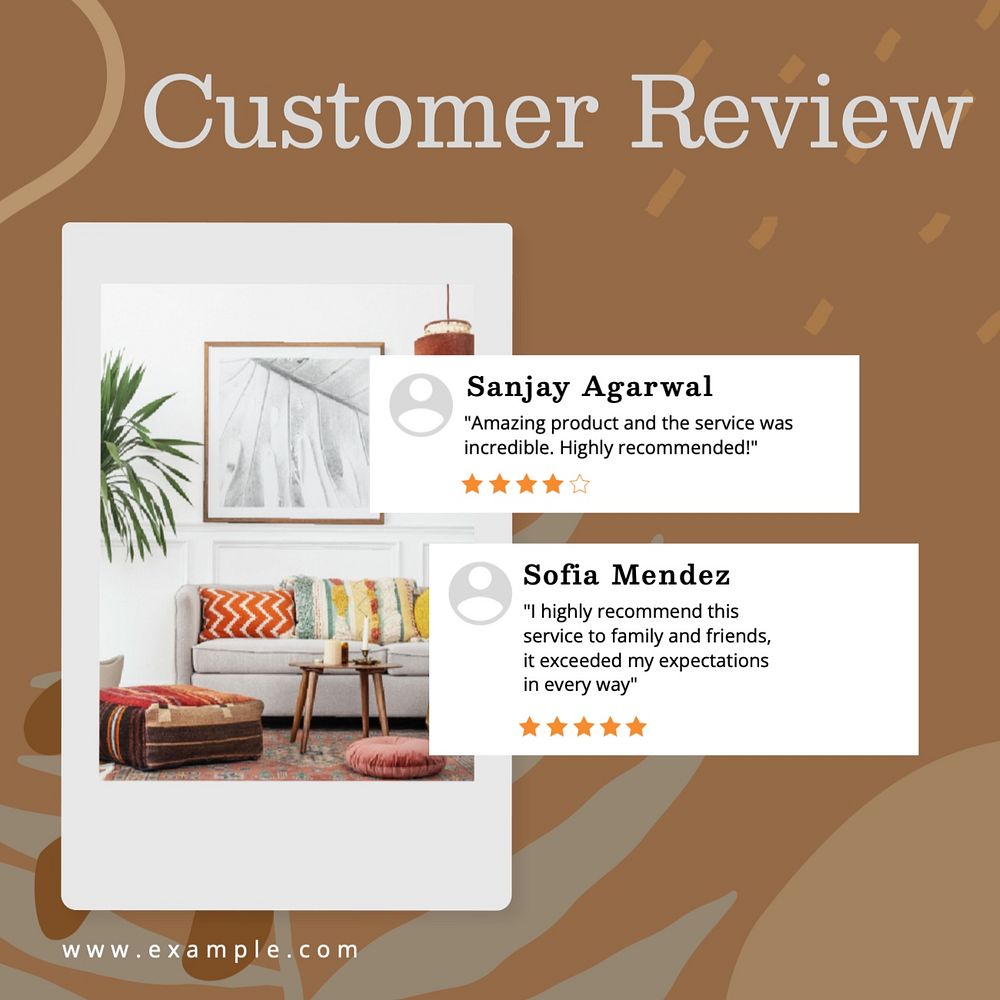 Customer review Instagram post template, editable social media design