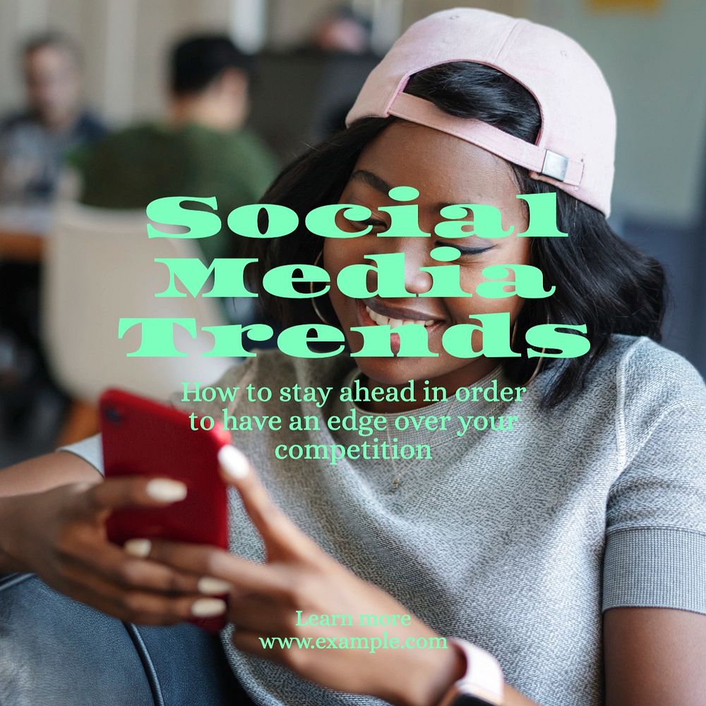 Social media trends Instagram post template, editable text