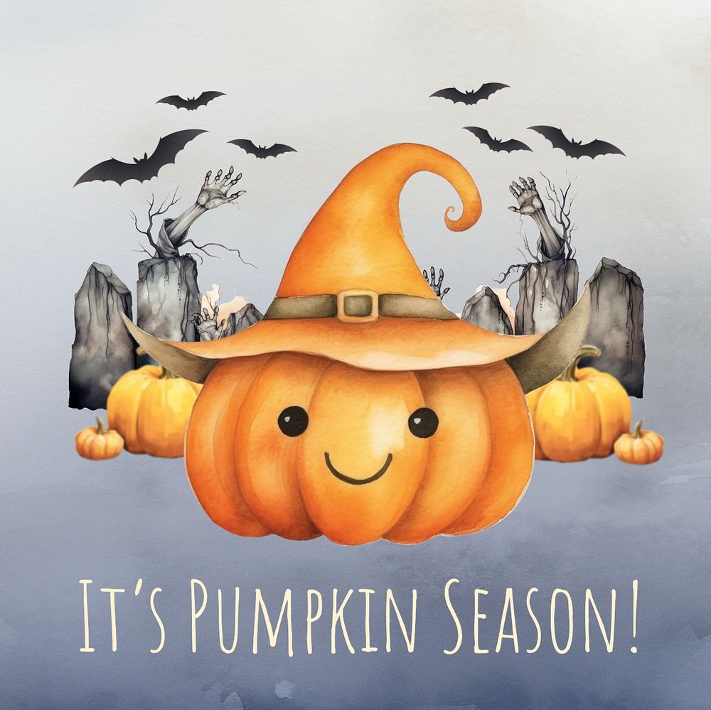 Pumpkin season Instagram post template, editable text