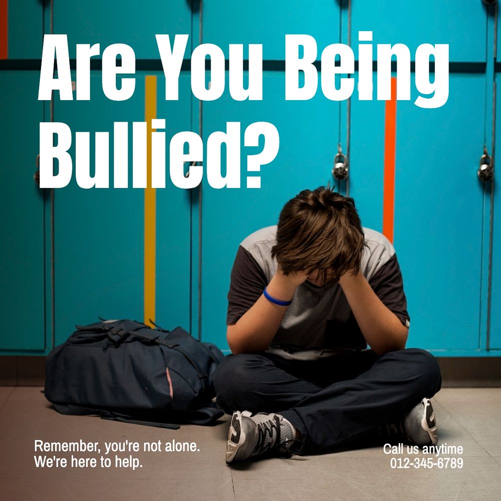 Bullying Instagram post template, editable text