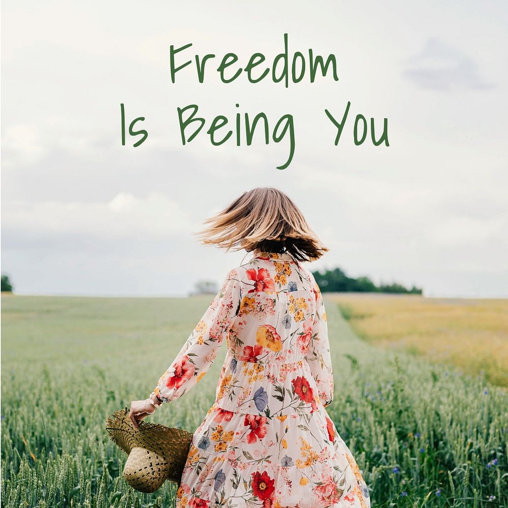 Freedom quote Instagram post template, editable text