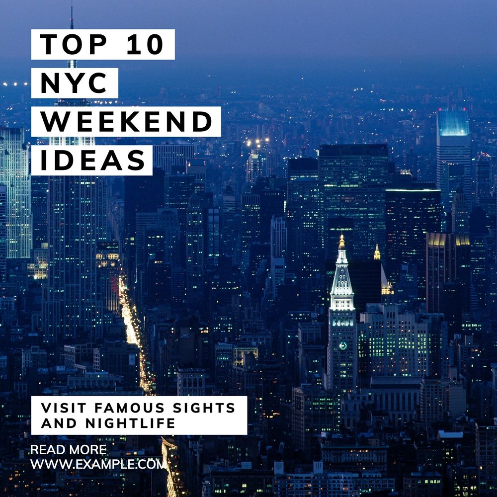 Weekend nyc Instagram post template, editable text