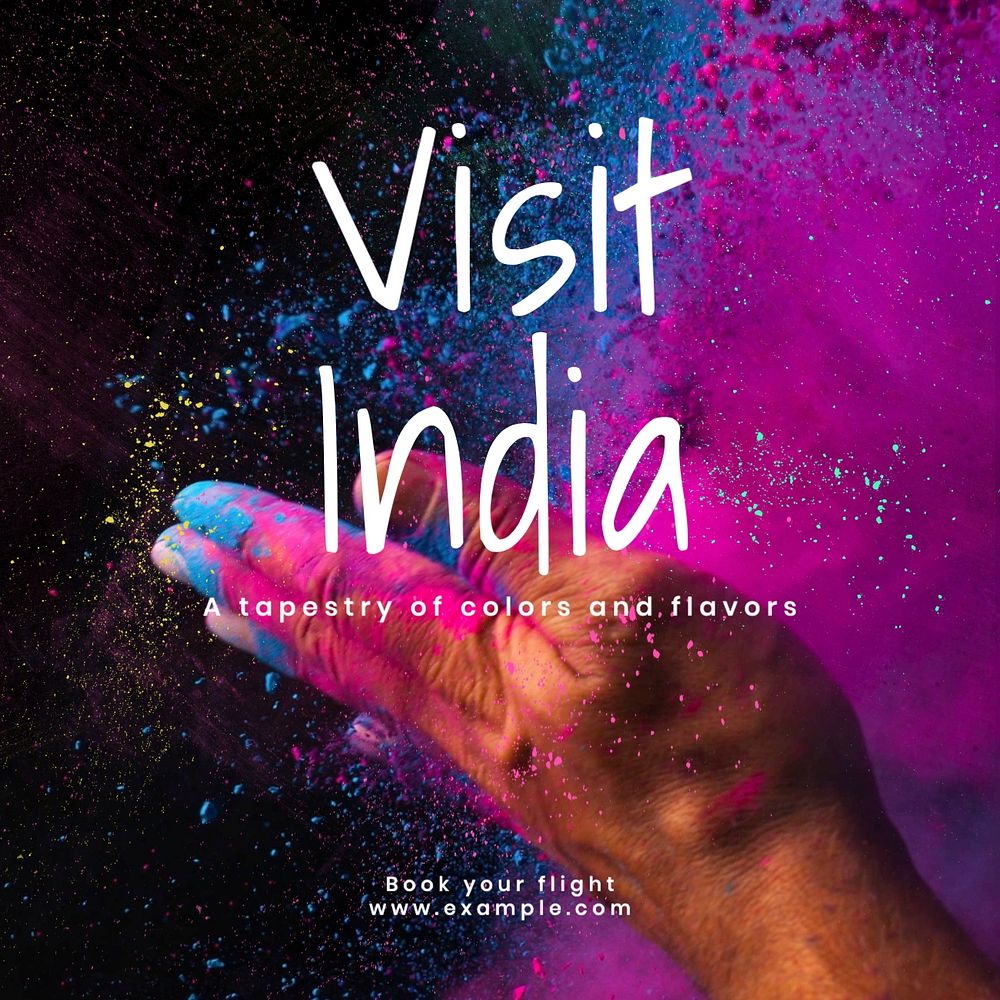 Visit India Instagram post template, editable text