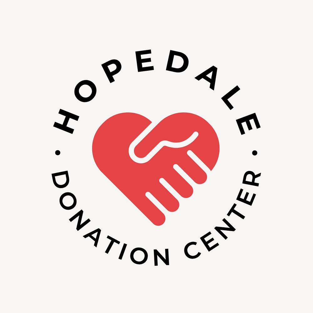 Donation center logo template, editable design