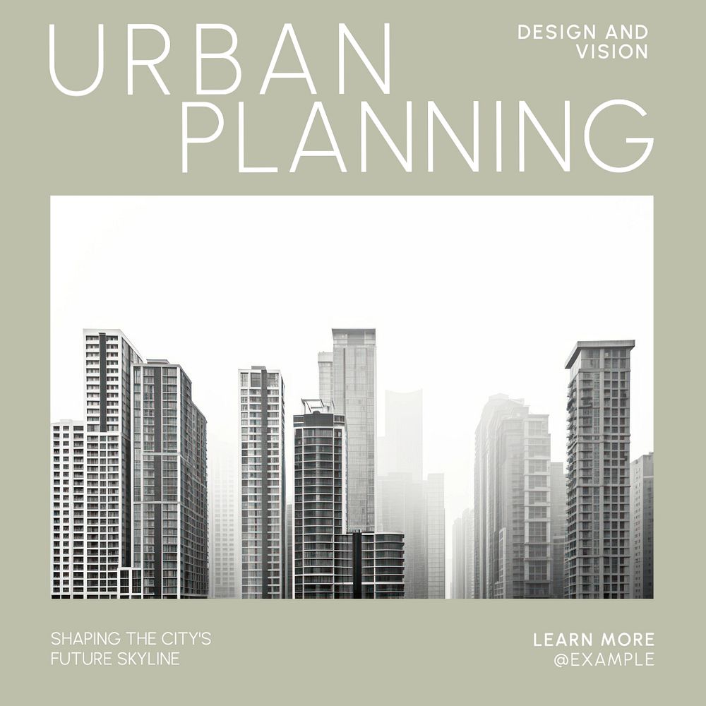 Urban planning Instagram post template, editable text