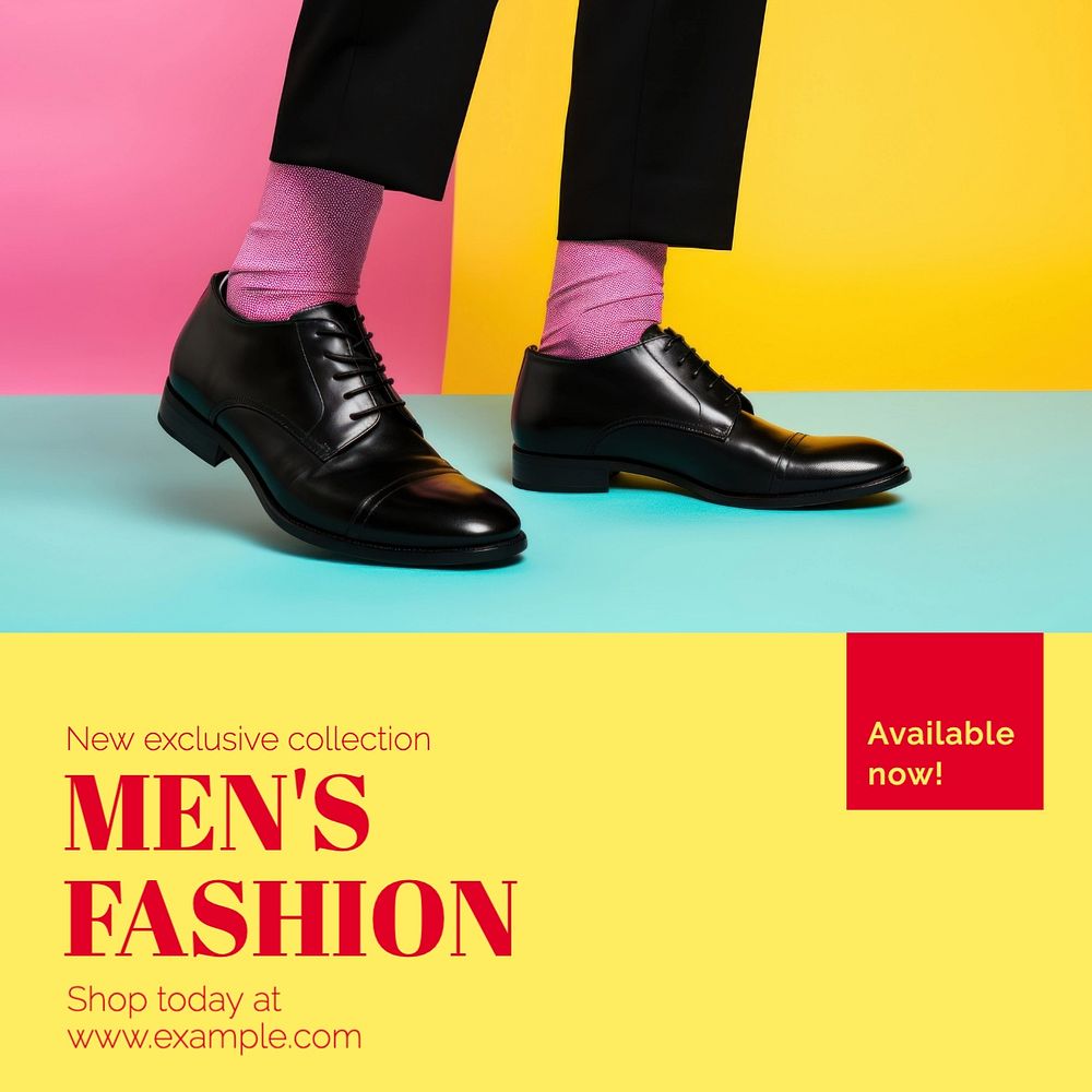 Men's fashion Instagram post template, editable text