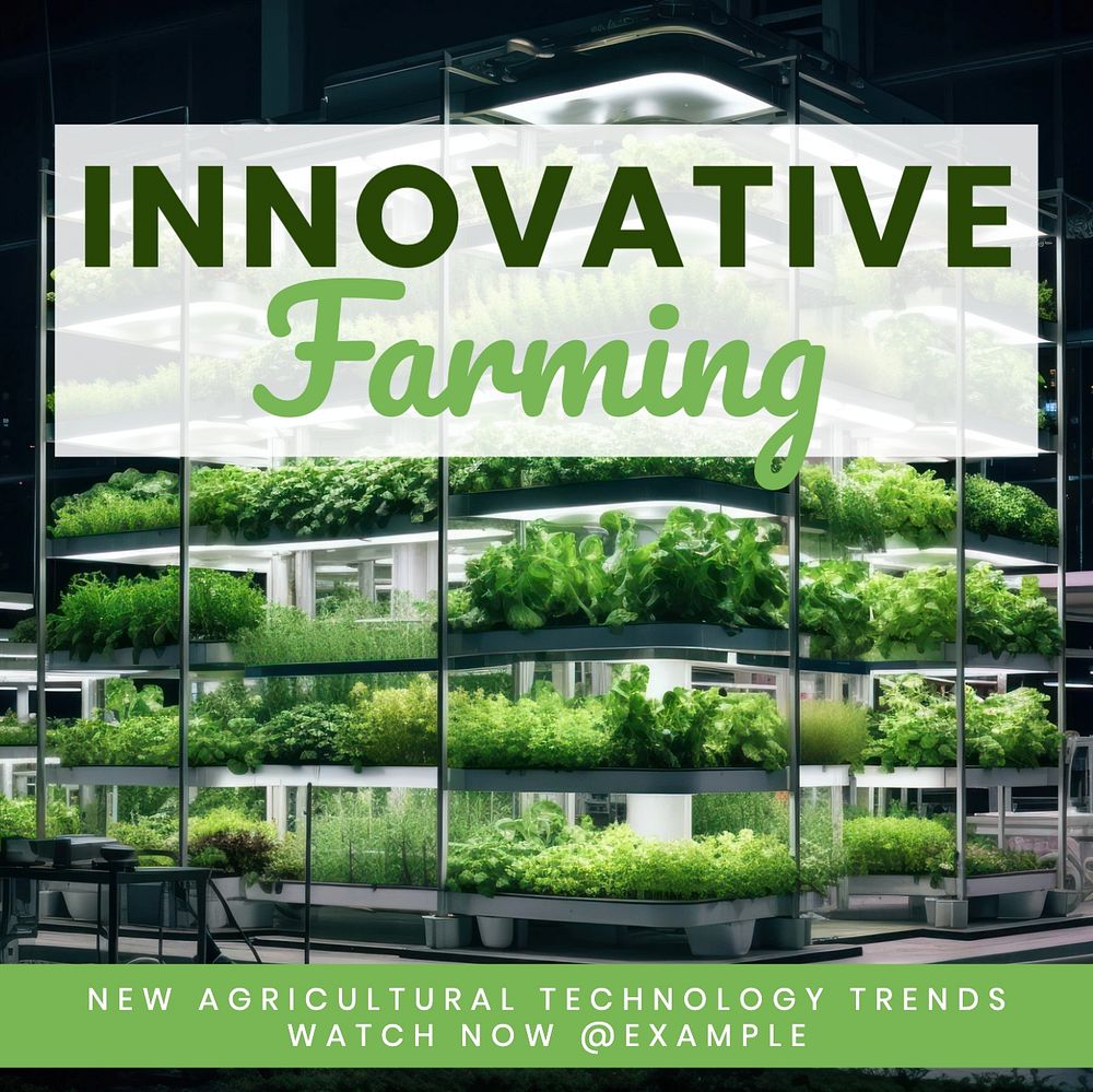 Innovative farming Instagram post template, editable text