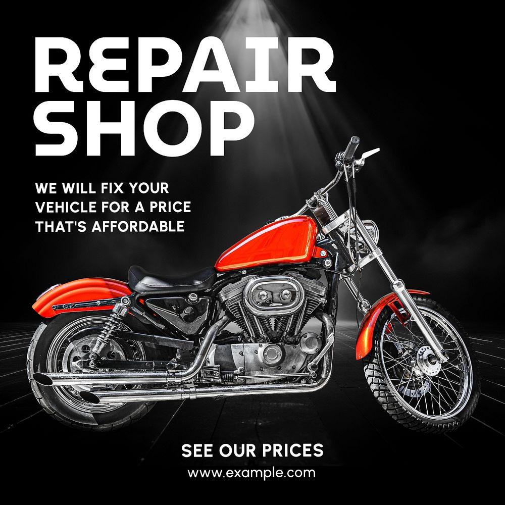 Repair shop Instagram post template, editable text