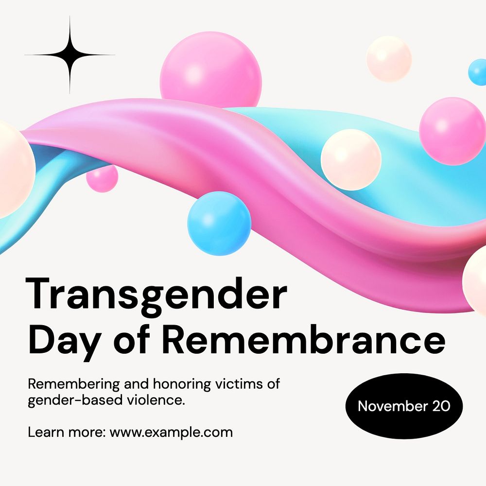 Transgender day Facebook post template, editable design