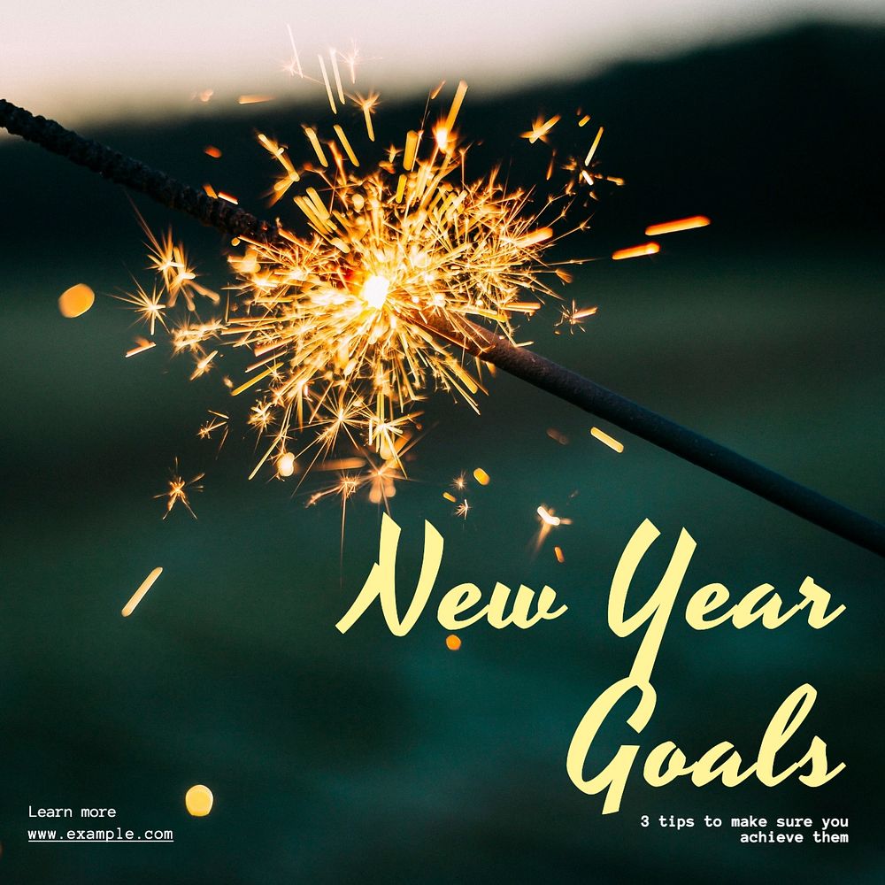 New year goals Instagram post | Premium Editable Template - rawpixel