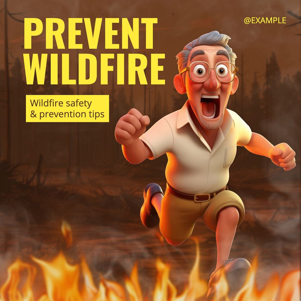 Prevent wildfire Instagram post template, editable social media design