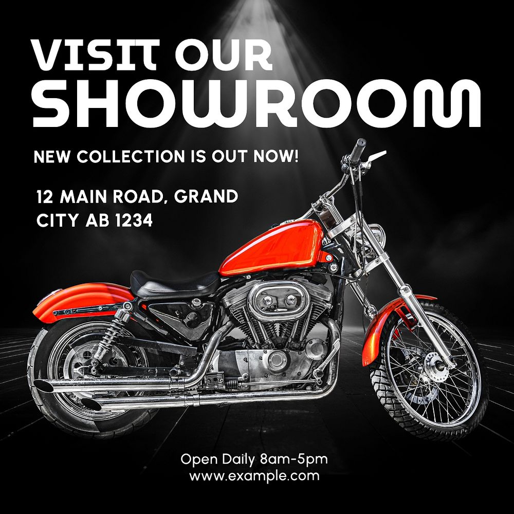 Showroom visit Instagram post template, editable text