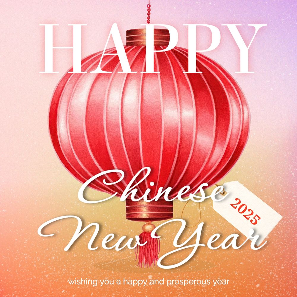 Chinese new year Instagram post template, editable text