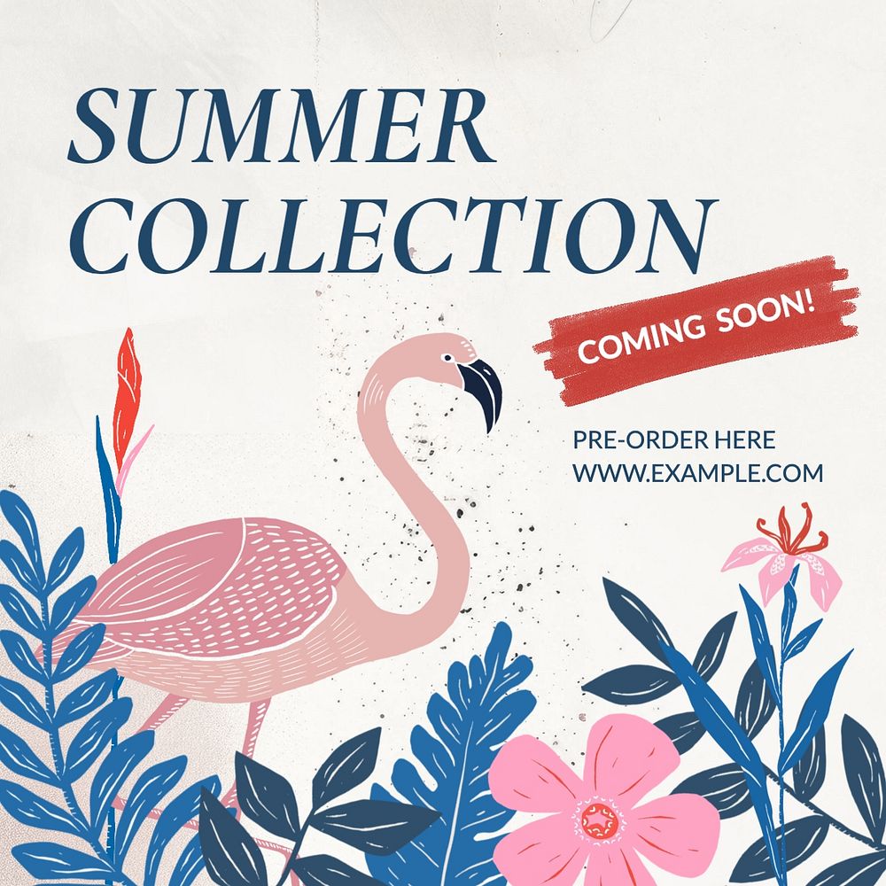 Summer collection Instagram post template, editable text