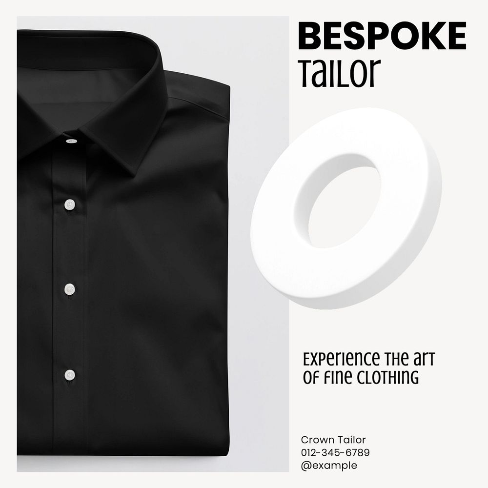 Bespoke tailor & clothing Instagram post template, editable text