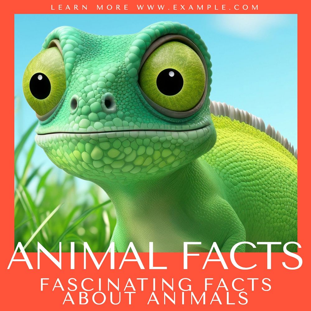 Animal facts Instagram post template, editable text