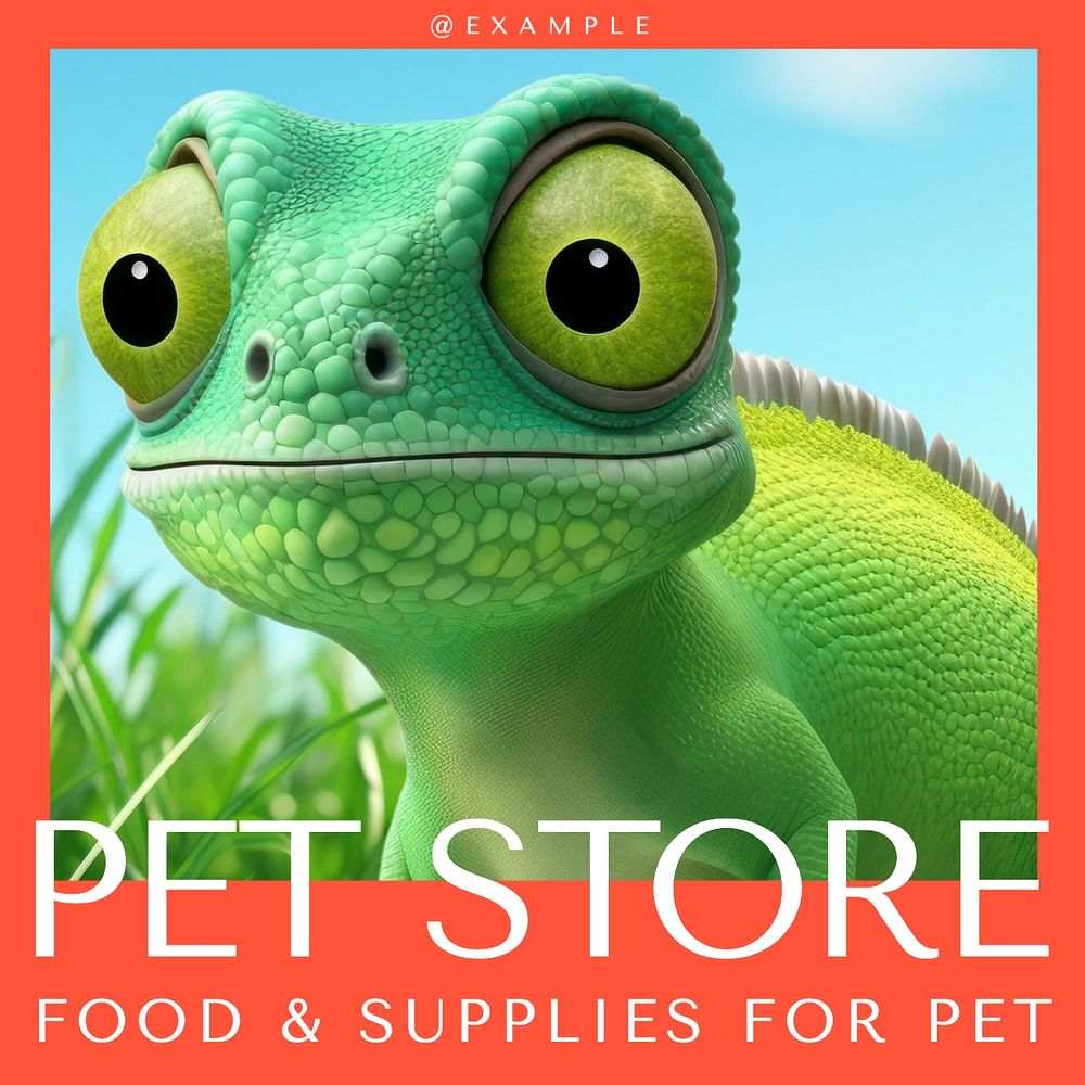 Pet store Instagram post template, editable text