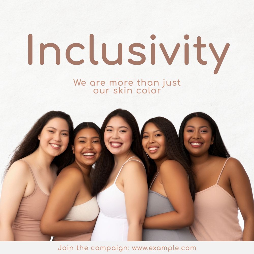 Inclusivity Instagram post template, editable text