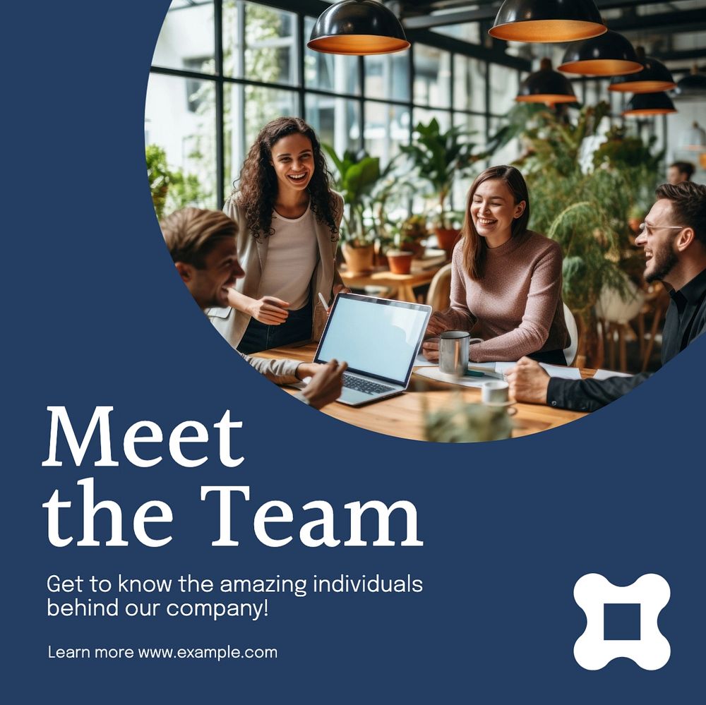 Meet the team Facebook post template, editable design