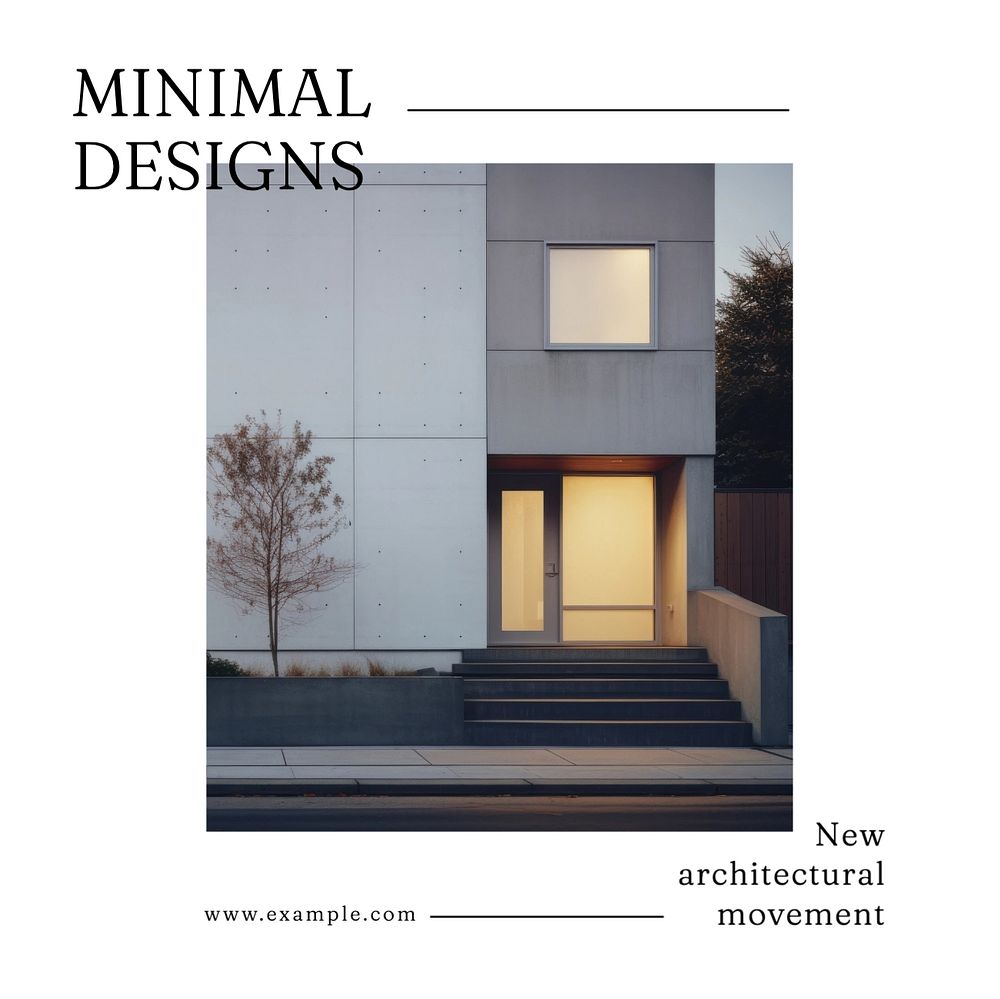 Minimal design Instagram post template, editable text