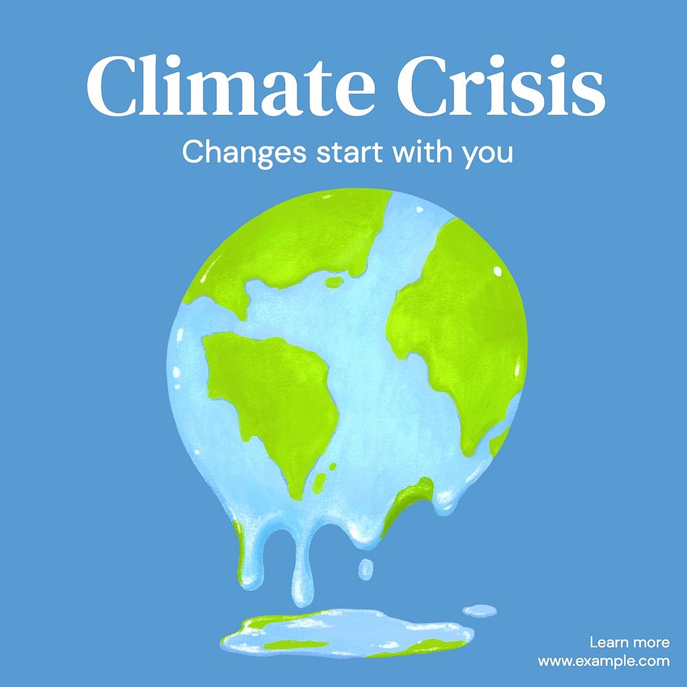 Climate crisis Instagram post template, editable text