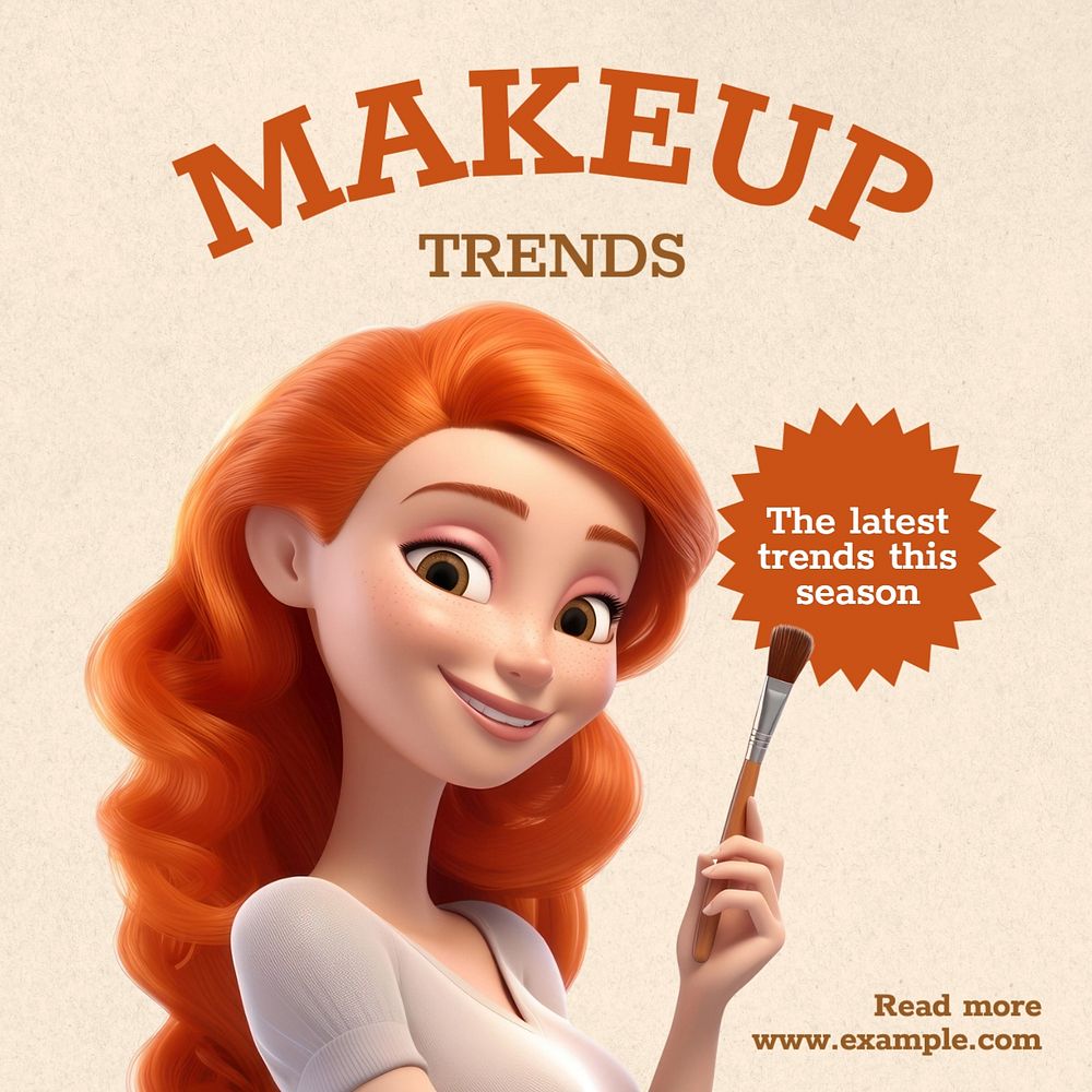 Makeup trends Instagram post template, editable text