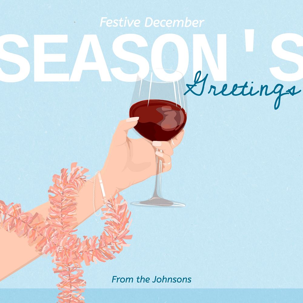 Season's Greetings Instagram post template, editable text