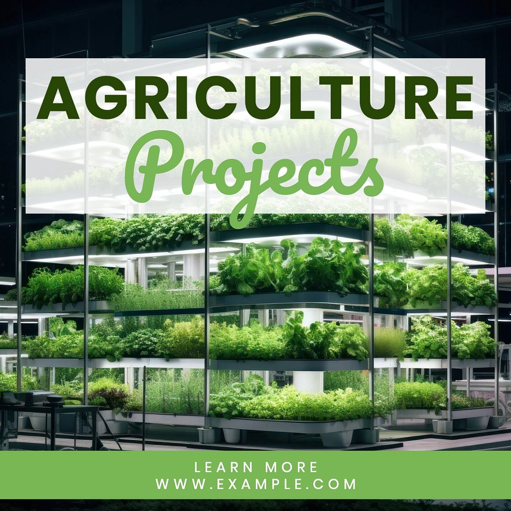 Agriculture projects Instagram post template, editable text