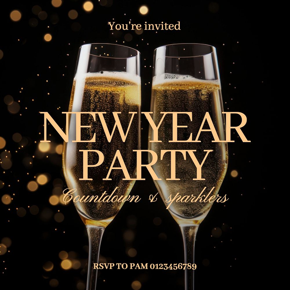 New year cheers Instagram post | Premium Editable Template - rawpixel