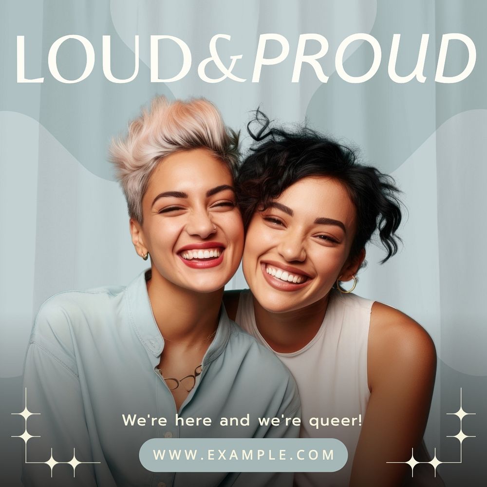 Loud & proud Instagram post template, editable text