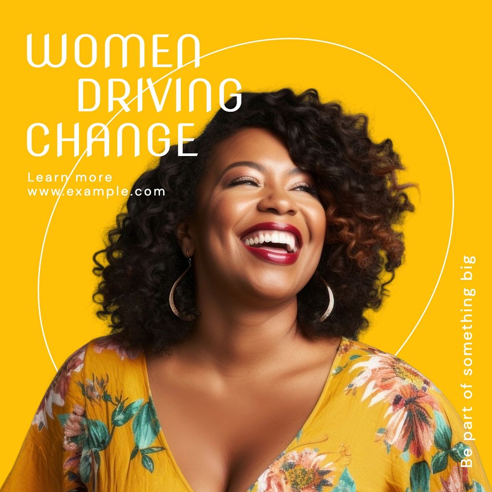 Women driving change Instagram post template, editable text