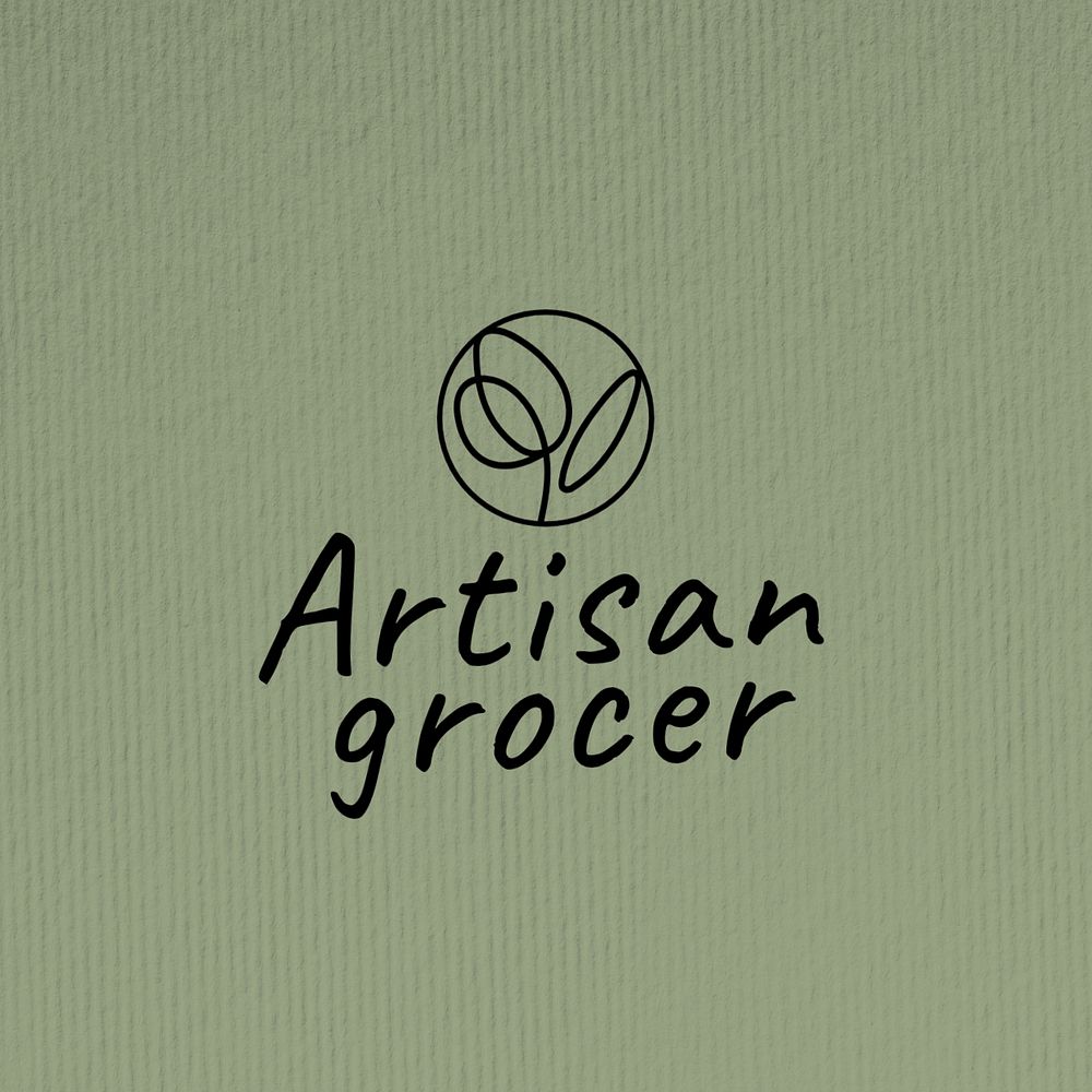 Artisan grocer logo template, editable design