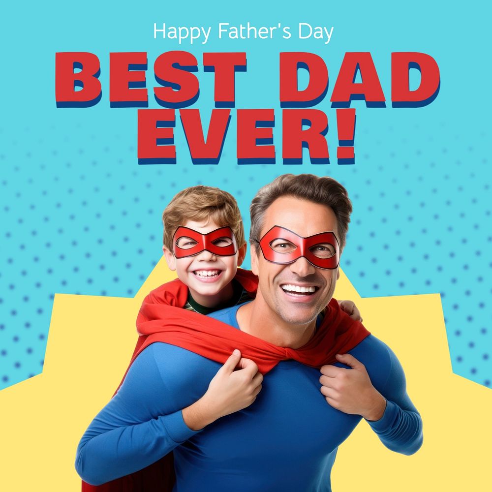 Best dad Instagram post template, editable text