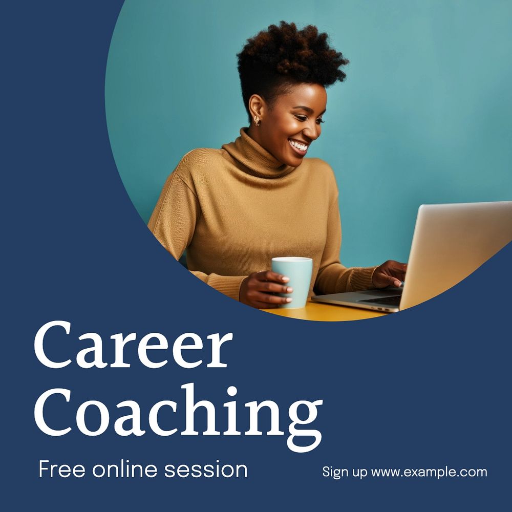 Career coaching post template, editable social media design