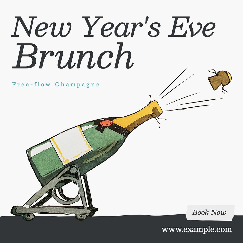 NYE brunch Instagram post template, editable text