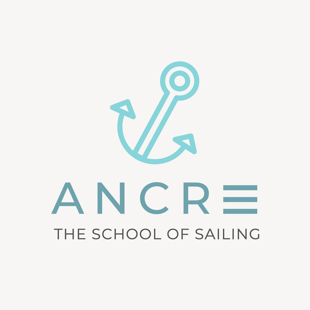 Sailing school logo template, editable design