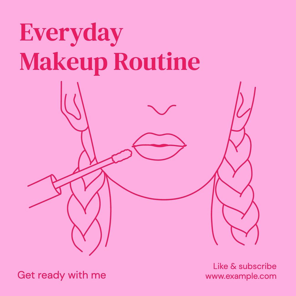 Everyday makeup routine Facebook post template