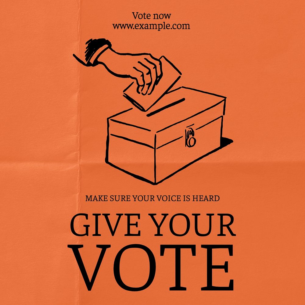 Give your vote Instagram post template, editable text