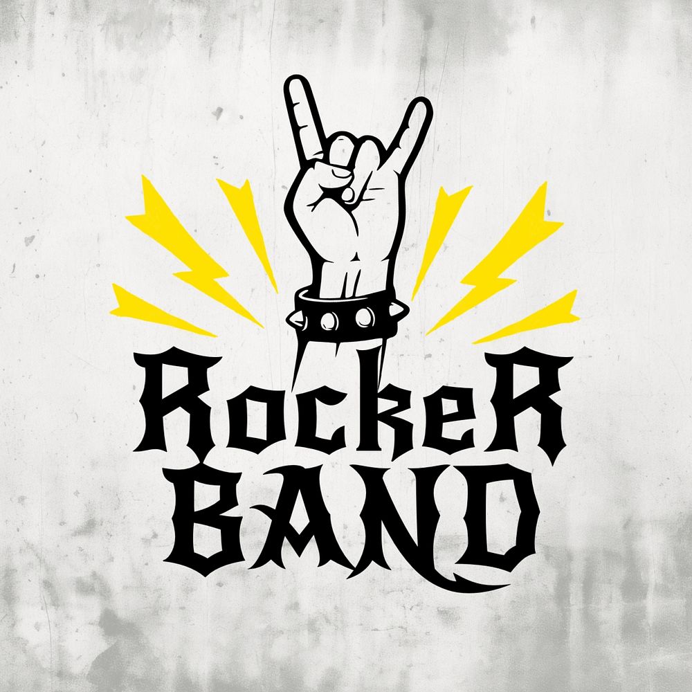 Rock band logo template, editable design