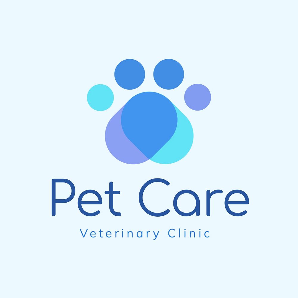 Veterinary clinic logo template, editable design