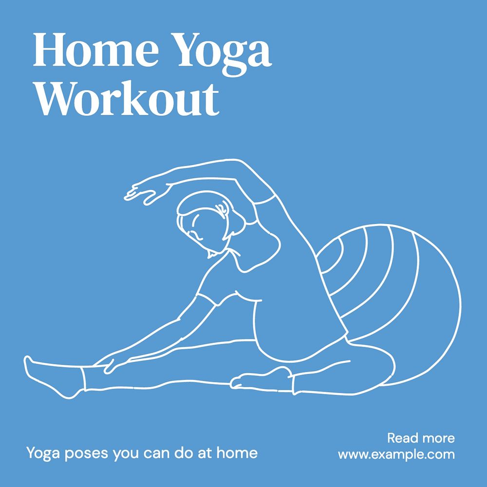 Home yoga workout Facebook post template