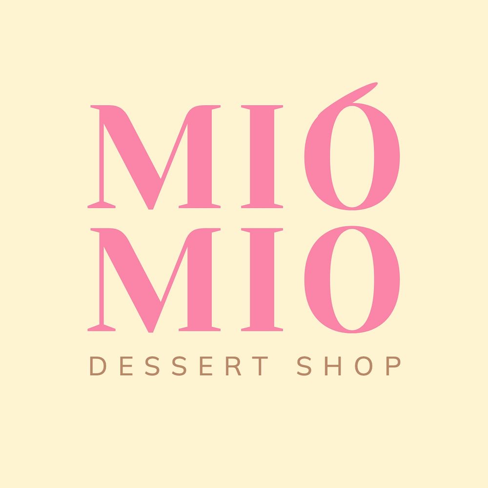 Dessert shop logo template, editable design